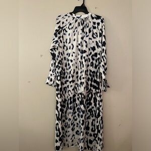 COPY - H&M Maxi Cheetah print Satin dress Button down NWOT Size Large
